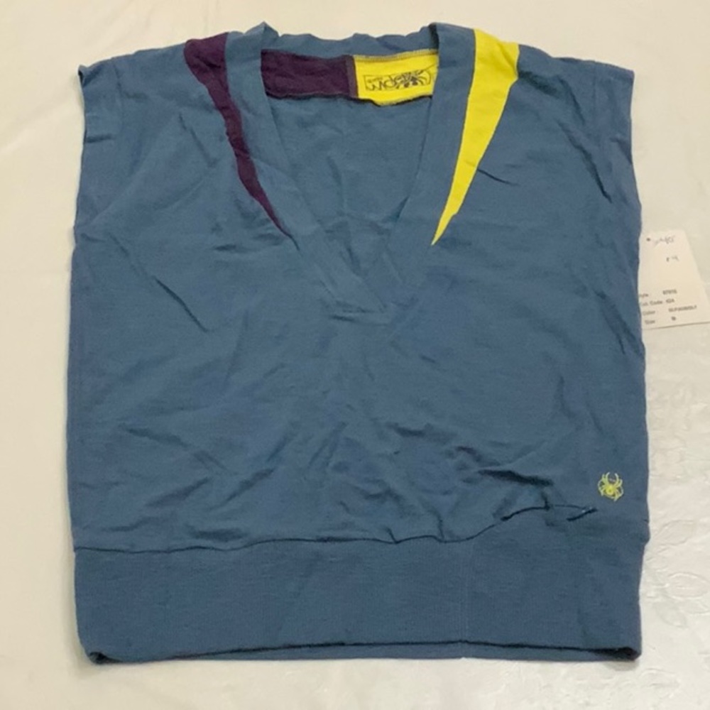 Spyder VNECK SLUB ATHLETIC TOP - Blue/Purple/Yellow